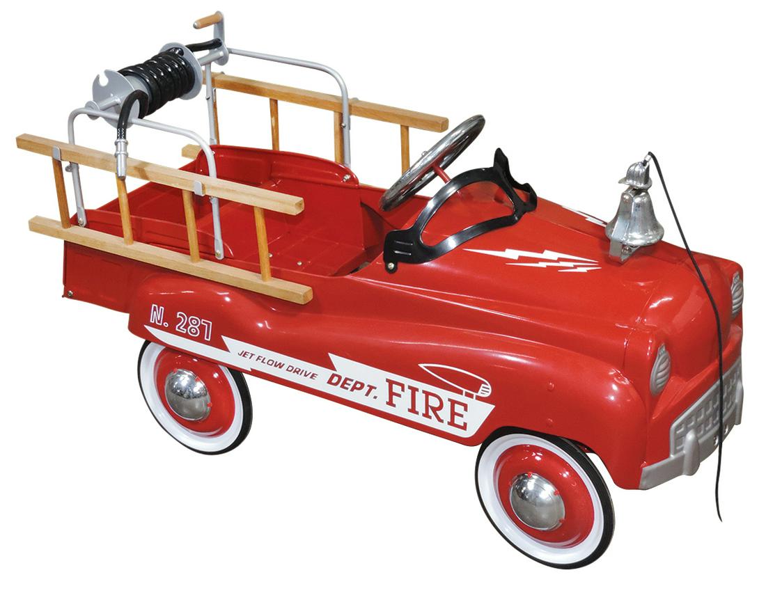 Child's Pedal Car, #287 Fire Department, pressed steel, mfgd by Gear Boy, w/ladders, working bell & (1 of 1)