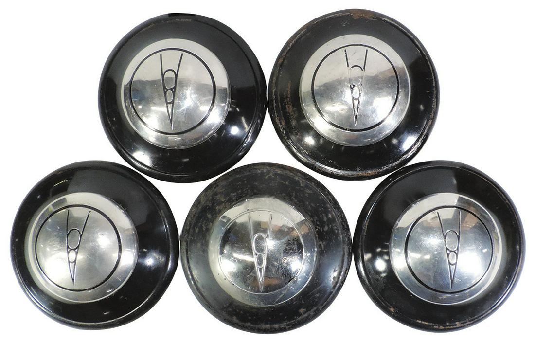 Hubcaps (5), Ford V-8, 1936-37 "Dog Dish", VG orig cond, 12.5"Dia. (1 of 1)