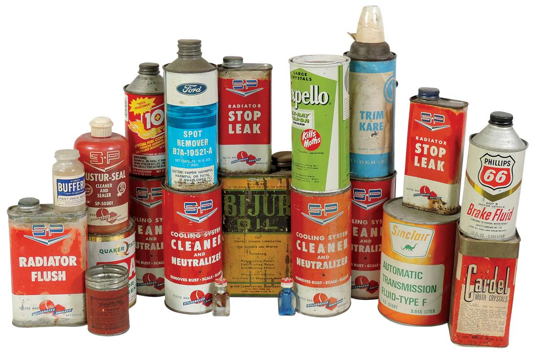 Miscellany (18), vintage cleaning supplies, oils & additives incl 7 Studebaker/Packard labeled (1 of 1)