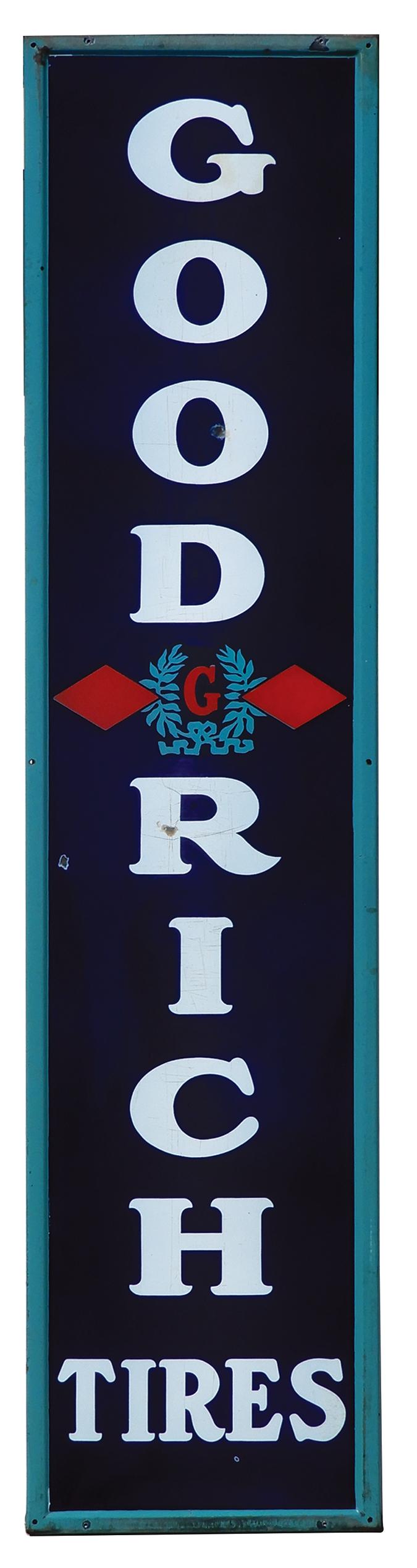 Sign, Goodrich Tires, self-framed SSP, great color & gloss, 2 thumb-sized & 1 smaller loss in (1 of 1)