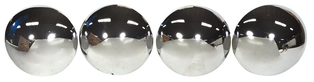 Hubcaps (4), Baby Moon, fit 1940-48 Ford or Mercury & Ford 1/2 Ton Truck 1940-66, NOS cond in orig (1 of 2)