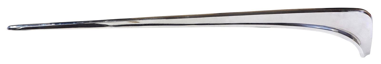 Packard 1953-54 chrome rear quarter fin, VG+ cond w/very light pitting, 37"L. (1 of 2)