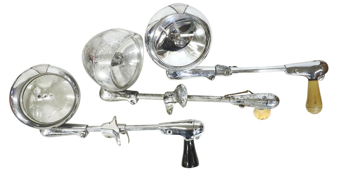 Spotlights (3), 2 Mopar & a Unity, Fair to Good "as is" cond, largest 16"L. (1 of 1)