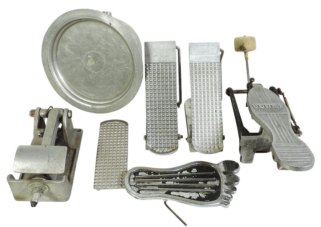 Racing Parts (7), 4 cast aluminum pedal sets, C.G. Zaun clutch pedal, Palmini aluminum Go Kart tank (1 of 1)