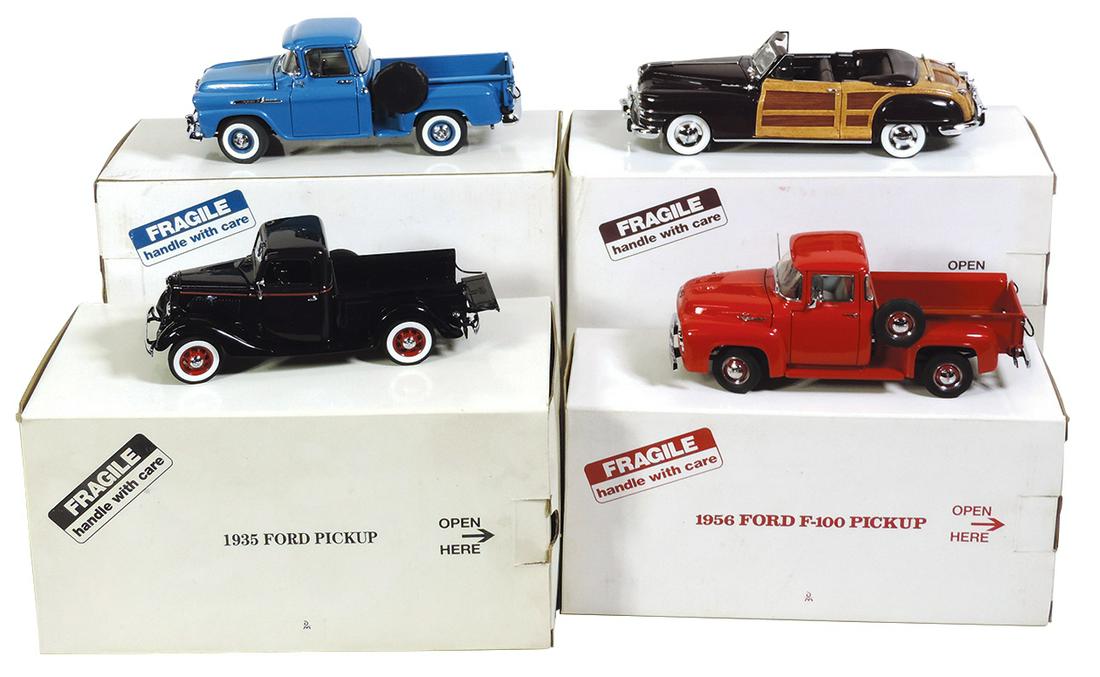 Toy Precision Models (4), all trucks, 1935 & 1956 Ford pickups, 1958 Chevy Apache & 1948 Chrysler (1 of 1)