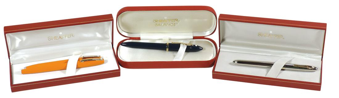 Fountain Pens, Sheaffer Imperial fountain & ballpoint Pen Set #2664-0, Cadmium Yellow, the most: Fountain Pens, Sheaffer Imperial fountain & ballpoint Pen Set #2664-0, Cadmium Yellow, the most sought after Imperial color, produced in 1995 & 1996, 24K Electroplated Nib w/Fine Point, Sheaffer Balan
