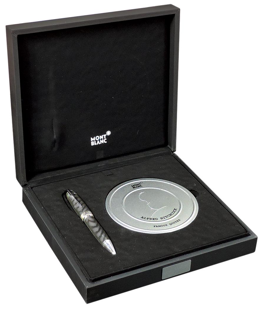 Rollerball Pen, Montblanc Alfred Hitchcock Limited Edition 3000, 925 Sterling Silver w/special: Rollerball Pen, Montblanc Alfred Hitchcock Limited Edition 3000, 925 Sterling Silver w/special details like 53 hatch marks engraved on the cone that pay tribute to the 53 films that Hitchcock directed