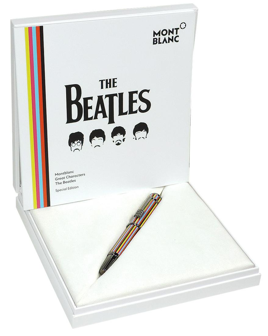 Rollerball Pen, Montblanc Great Characters The Beatles Special Edition, c. 2017, the cone of the pen: Rollerball Pen, Montblanc Great Characters The Beatles Special Edition, c. 2017, the cone of the pen is shaped like the buttons of a sound mixing console, colorful lacquer decorates the cap & barrel w