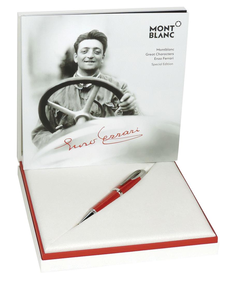 Ballpoint Pen, Montblanc Great Characters Enzo Ferrari Special Edition, in Rosso 70 Anni Red-a color: Ballpoint Pen, Montblanc Great Characters Enzo Ferrari Special Edition, in Rosso 70 Anni Red-a color developed by Ferrari to celebrate the 70th Anniversary, dates of Ferrari's birth & first racing vic