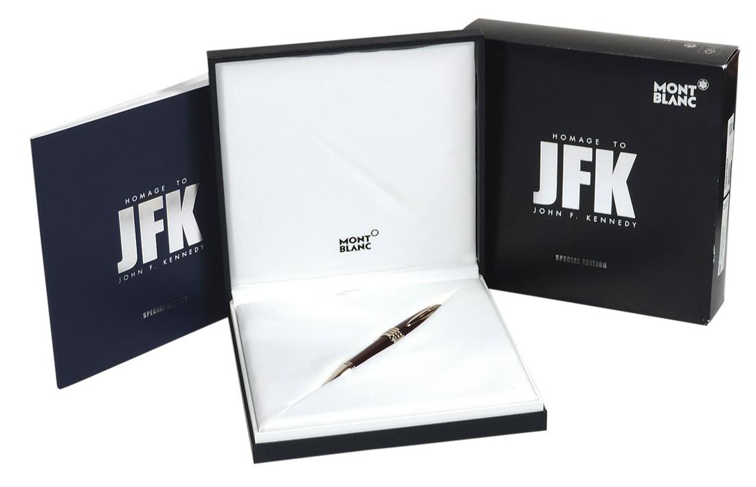 Rollerball Pen, Montblanc Homage to JFK Special Edition, burgundy-colored precious resin that refers: Rollerball Pen, Montblanc Homage to JFK Special Edition, burgundy-colored precious resin that refers to Kennedy's famous Ivy League style & symbolic references in design details, initials JFK engraved