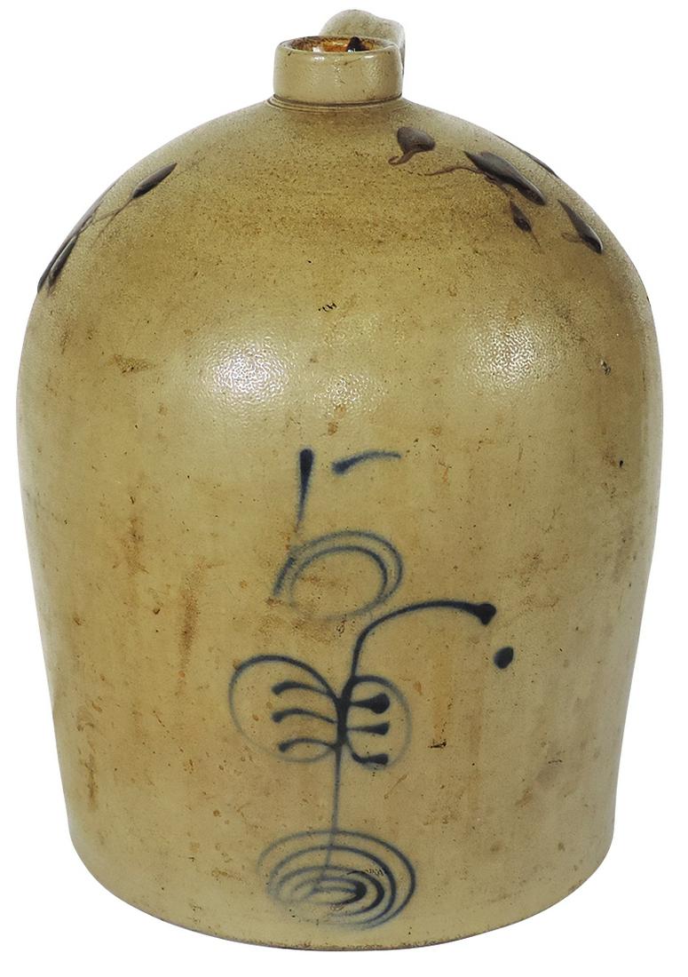 Stoneware, Red Wing 5 gallon saltglaze jug, Beehive form w/cobalt numeral & double P, shoulder: Stoneware, Red Wing 5 gallon saltglaze jug, Beehive form w/cobalt numeral & double P, shoulder w/large Turkey droppings, Exc cond, 16.5"H.
