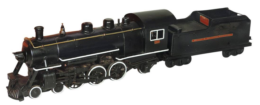 Toy Buddy L Outdoor Railroad Engine # 963 & Tender, dings & dents associated w/use & areas of: Toy Buddy L Outdoor Railroad Engine # 963 & Tender, dings & dents associated w/use & areas of repaint, o/wise VG+ cond, locomotive 24"L.
