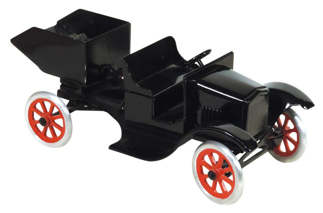 Toy Buddy L Flivver Dump Truck, pressed steel, c.1920s, Exc Restored cond, 12.25"L.: Toy Buddy L Flivver Dump Truck, pressed steel, c.1920s, Exc Restored cond, 12.25"L.