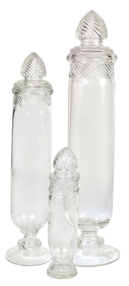 Candy Store Show Jars (3), Columbia Cylinders in 3 sizes, Exc cond, largest 20"H.: Candy Store Show Jars (3), Columbia Cylinders in 3 sizes, Exc cond, largest 20"H.