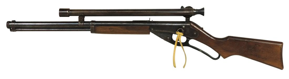 Air Rifle, Daisy Red Ryder Carbine No. 311 Model 40 w/scope, Var. 4, VG working cond, 35"L.: Air Rifle, Daisy Red Ryder Carbine No. 311 Model 40 w/scope, Var. 4, VG working cond, 35"L.