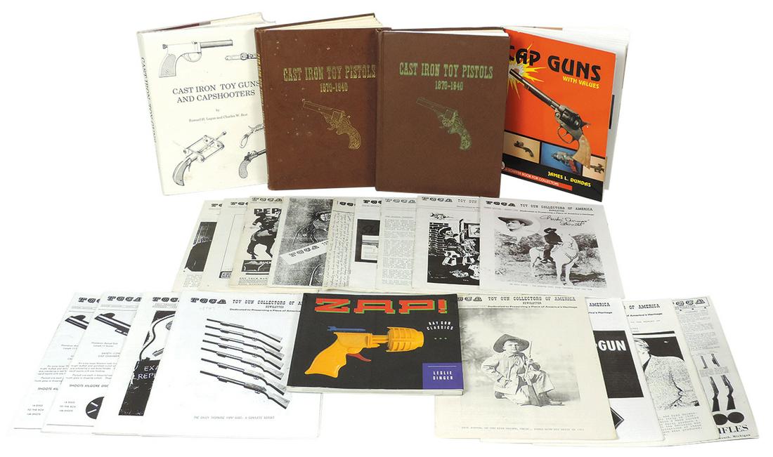 Toy Cap Gun Books (22), 2 First Edition signed volumes, Cast Iron Pistols by Charles Best, ltd to: Toy Cap Gun Books (22), 2 First Edition signed volumes, Cast Iron Pistols by Charles Best, ltd to 2000 copies, No. 57 & No. 1275, signed copy of Cast Iron Toy Guns and Capshooters by Samuel Logan, plu