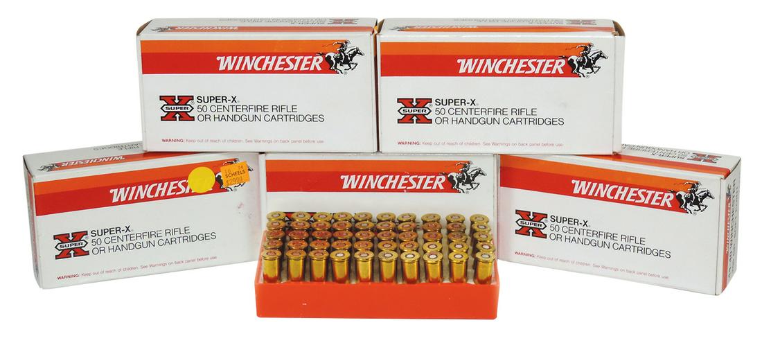 Ammunition (5 boxes), Winchester 44-40 soft point centerfire rifle/handgun cartridges, 50 each, New: Ammunition (5 boxes), Winchester 44-40 soft point centerfire rifle/handgun cartridges, 50 each, New in Box.