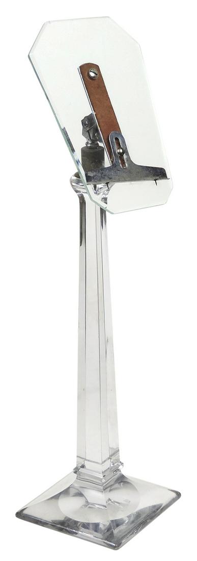 Shoe Store Stand, pressed glass pedestal w/adjustable mount, Exc cond, 21"H. (1 of 1)