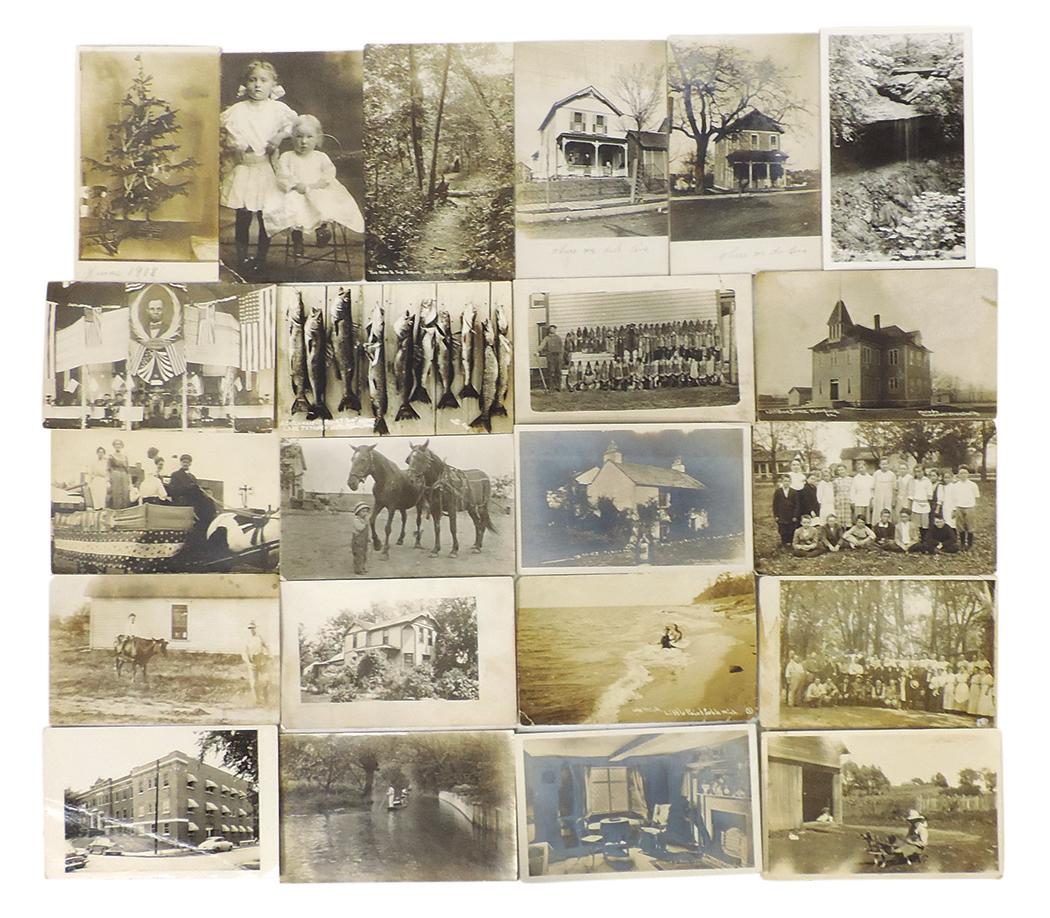 Postcards Real Photo (51), majority early 20th century & postally unused, incl 1908 Christmas Tree, (1 of 2)