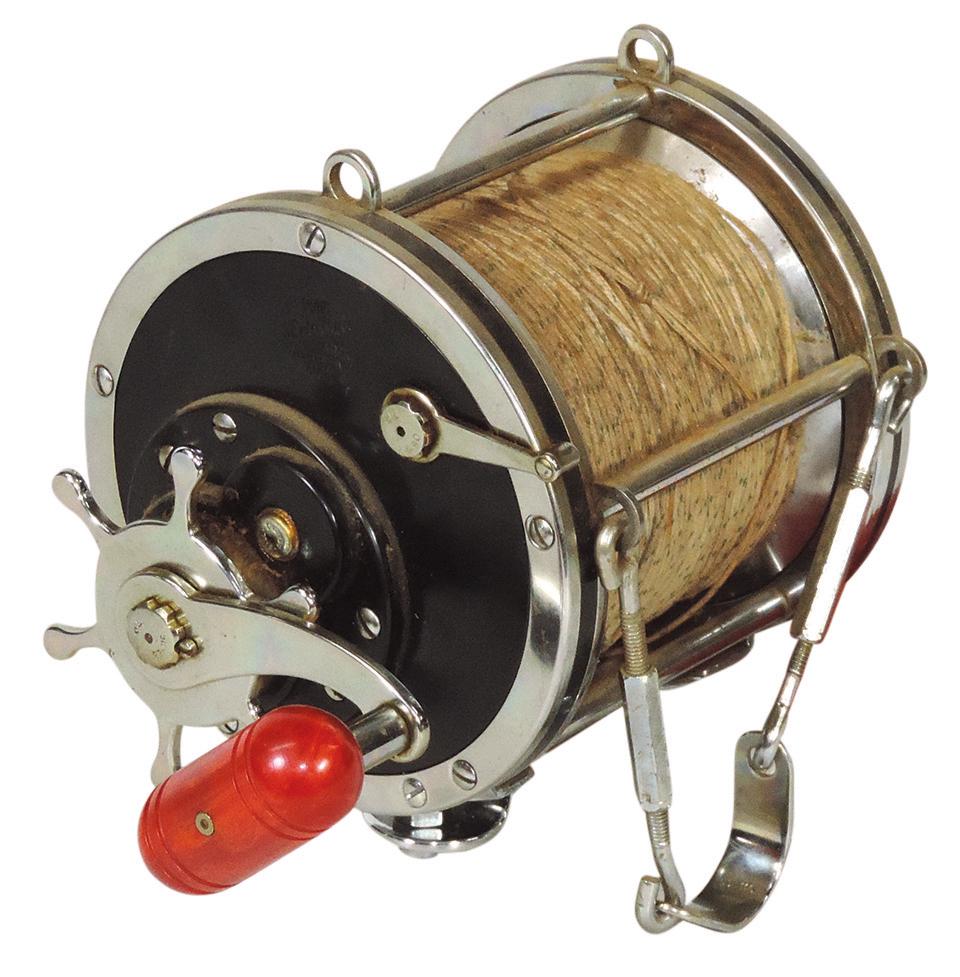 Fishing, Big Game Penn Senator Reel, Model 12/0 w/red Bakelite handle, VG cond, 6.75"H. (1 of 1)