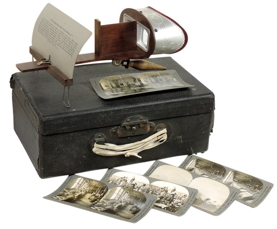 Stereopticon and View Cards, Monarch viewer & 90 real photo views, mostly by Keystone, incl cotton (1 of 2)