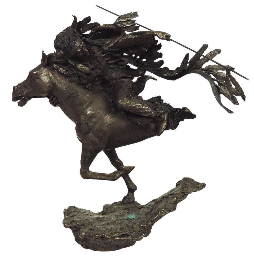 Western Bronze, Mark Hopkins (b. 1965) "Counting Coup" Ltd Ed signed & dtd on base, 84/250, VG+ cond (1 of 1)