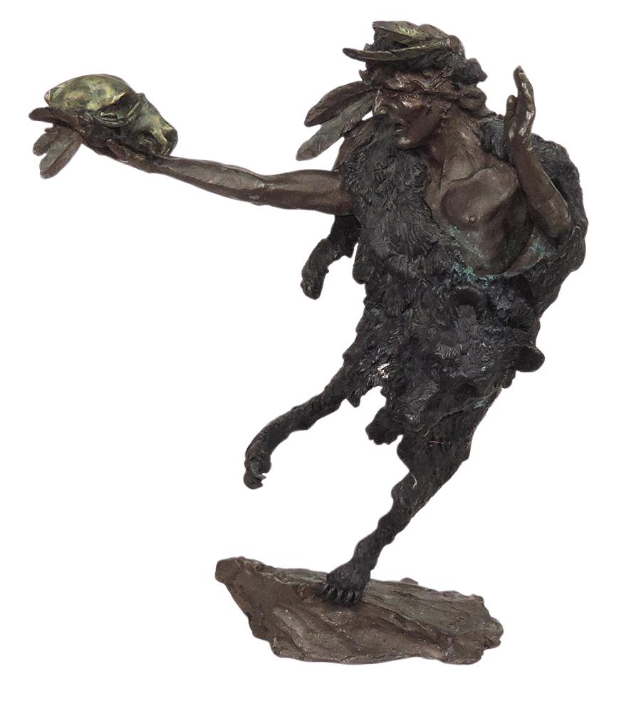 Western Bronze, Mark Hopkins (b.1965) "Medicine Man" Ltd Ed signed & dtd on base, 20/750, VG cond (1 of 1)