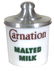 Carnation Malted Milk advertising milk-glass counter ja