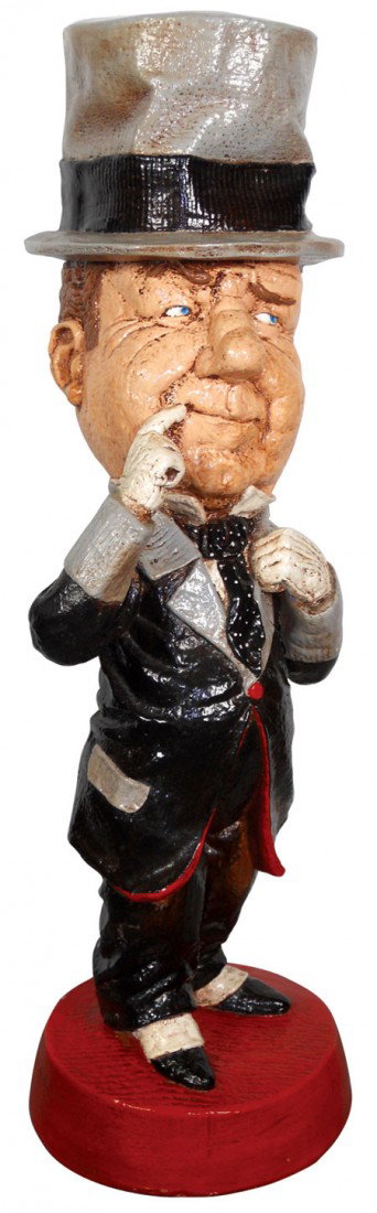 W.C. Fields caricature, plaster w/orig paint, nice comp: W.C. Fields caricature, plaster w/orig paint, nice complement to the mutoscope in Lot 684, Exc cond, 24"H.