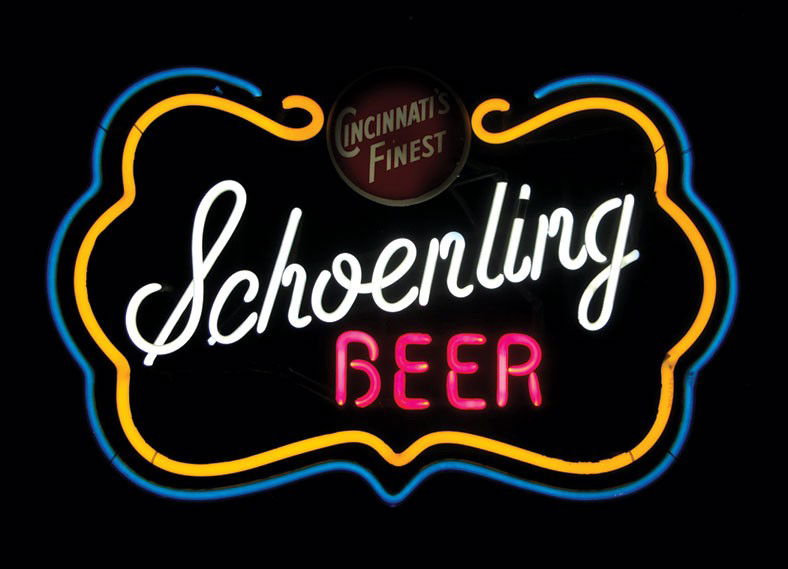 Neon sign, Schoenling Beer (Cincinnati's Finest), 3col