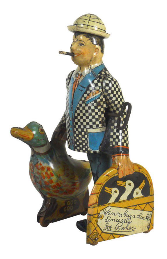 Toy, Joe Penner Wanna buy a duck litho on tin wind-up, : Toy, Joe Penner Wanna buy a duck litho on tin wind-up, mfgd by Marx, VG+ working cond, 8.5"H.