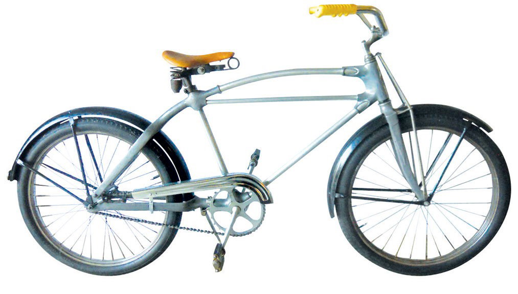 Bicycle, Montgomery Ward's 24" Hawthorne w/cast aluminu: Bicycle, Montgomery Ward's 24" Hawthorne w/cast aluminum frame, VG cond w/orig nameplate.