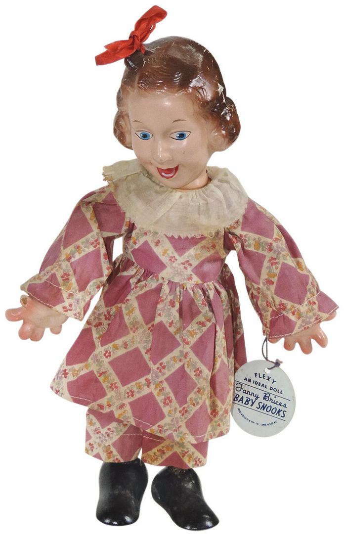 Doll, Flexy Baby Snooks, mfgd by Ideal, painted composition, c.1940s, VG+ cond, 12"H.: Doll, Flexy Baby Snooks, mfgd by Ideal, painted composition, c.1940s, VG+ cond, 12"H.
