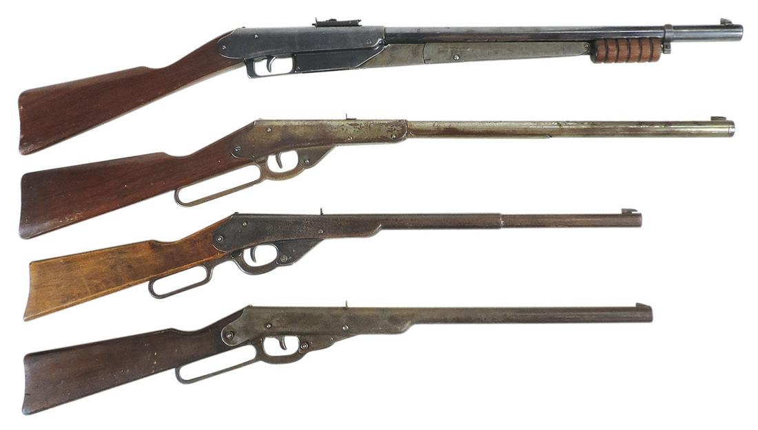Air Rifles (4), all mfgd by Daisy, 2 No.12 single shot, c.1920s, Mod. 38 single shot, c.1933 & No.25 (1 of 1)