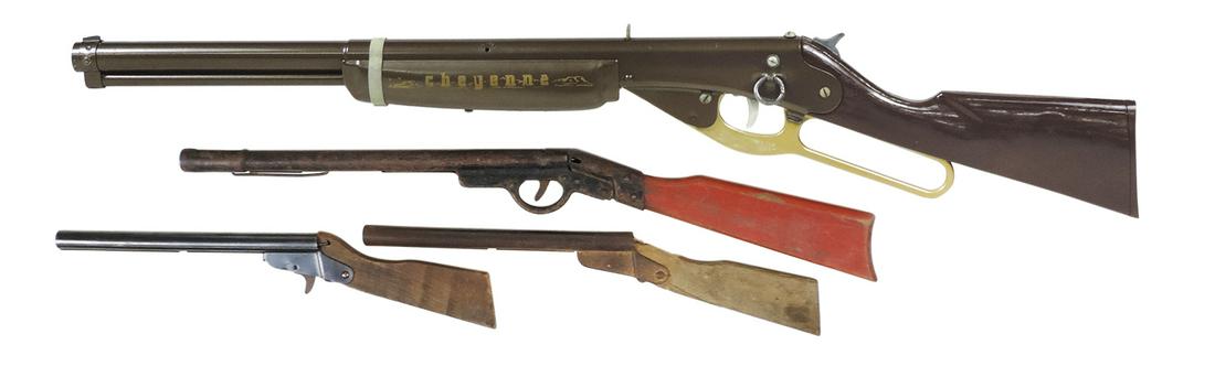Toy Pop Guns (4), No. 660 Cheyenne, mfgd by Daisy w/ricochet sound & smoking barrel, 2 Kings & (1 of 1)