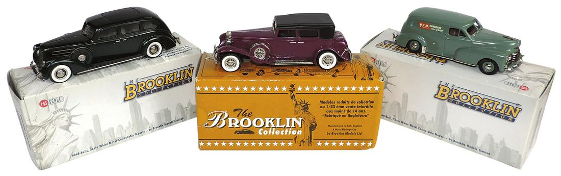 Toy Scale Model Cars (3), mfgd by Brooklin, 1931 Marmon 16, 4-dr convertible sedan BRK.96, 1937 (1 of 1)