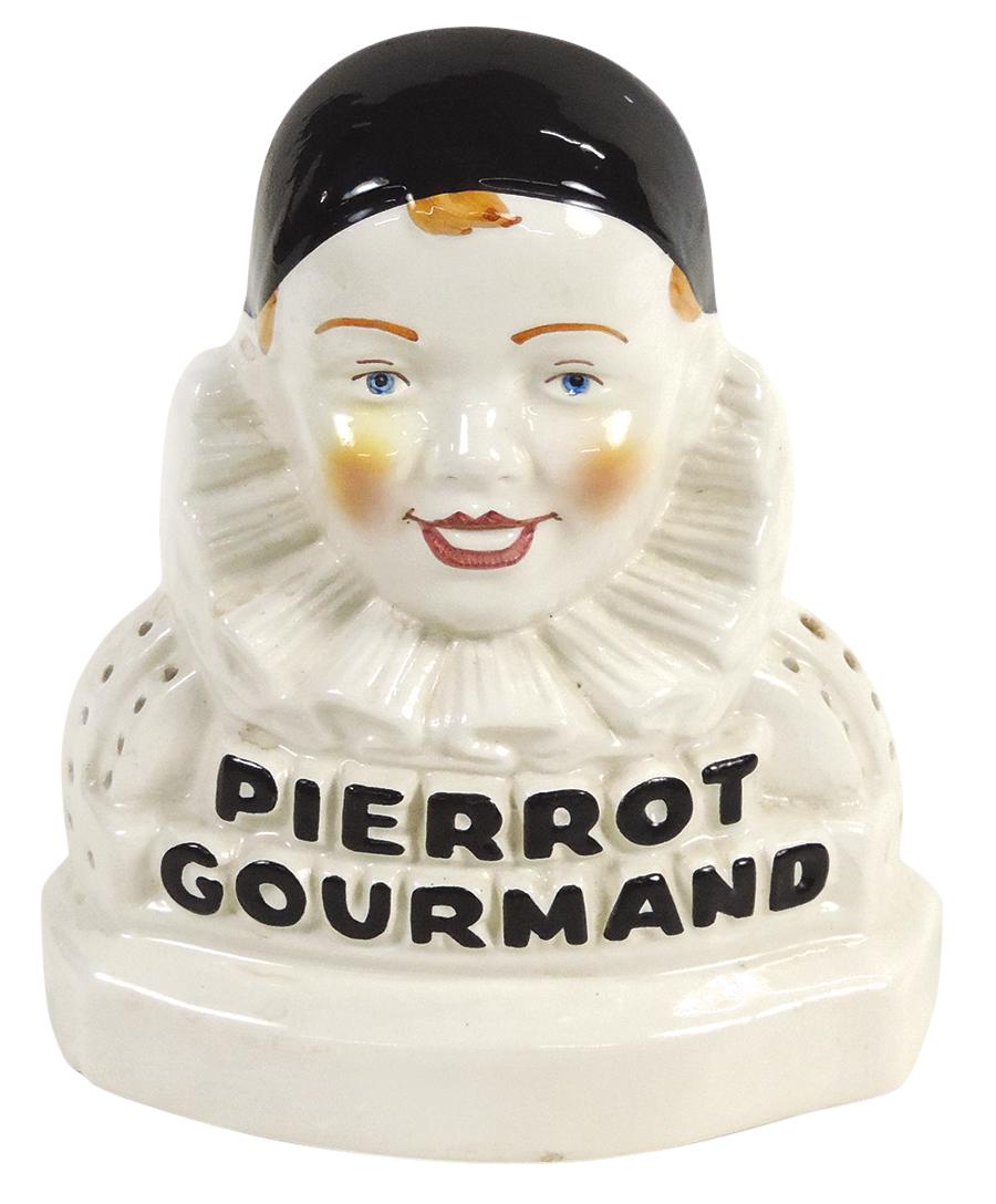 Candy Store Countertop Display, Pierrot Gourmand, French Art Deco sucker holder, back stamped (1 of 1)