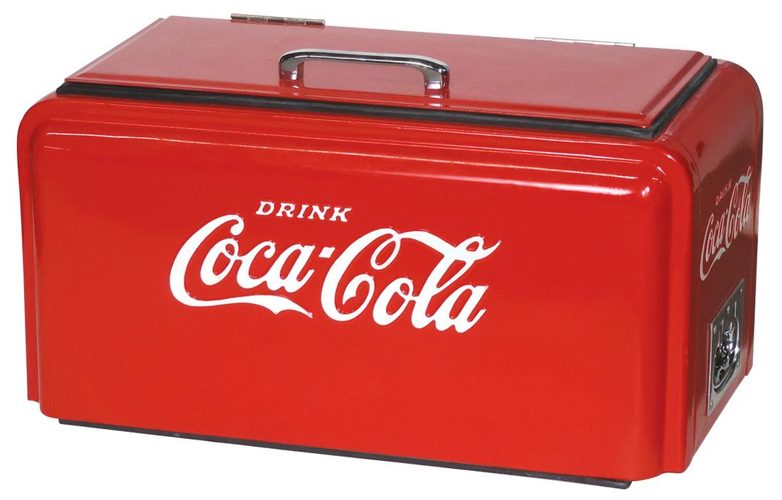 Coca-Cola Tailgate Ice Cooler, embossed pressed steel, a quality prof custom fabrication, side (1 of 9)
