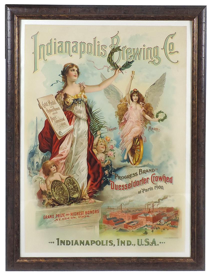 Breweriana, Indianapolis Brewing Poster, Henderson Lithographic Co., depicting beautiful women (1 of 1)