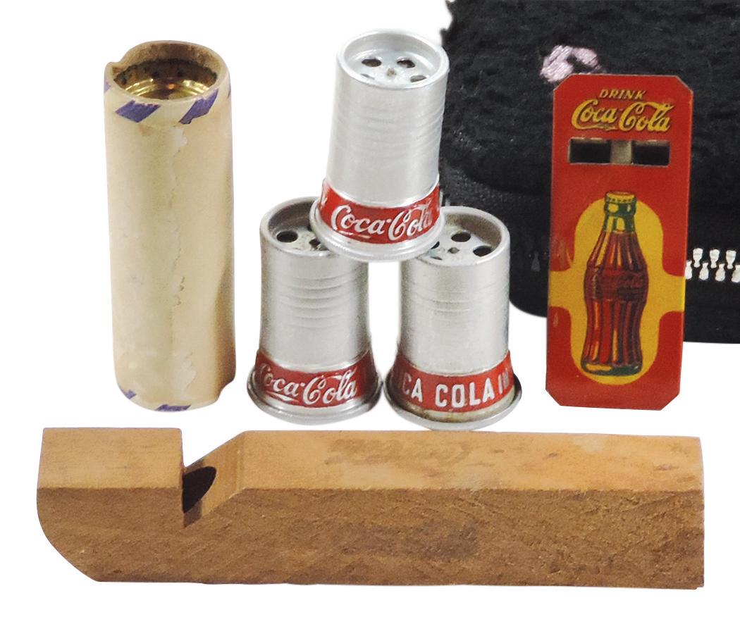Coca-Cola Whistles (6), 1920's & 30's, some rare examples, (3) aluminum sirens Drink Coca-Cola in (1 of 1)