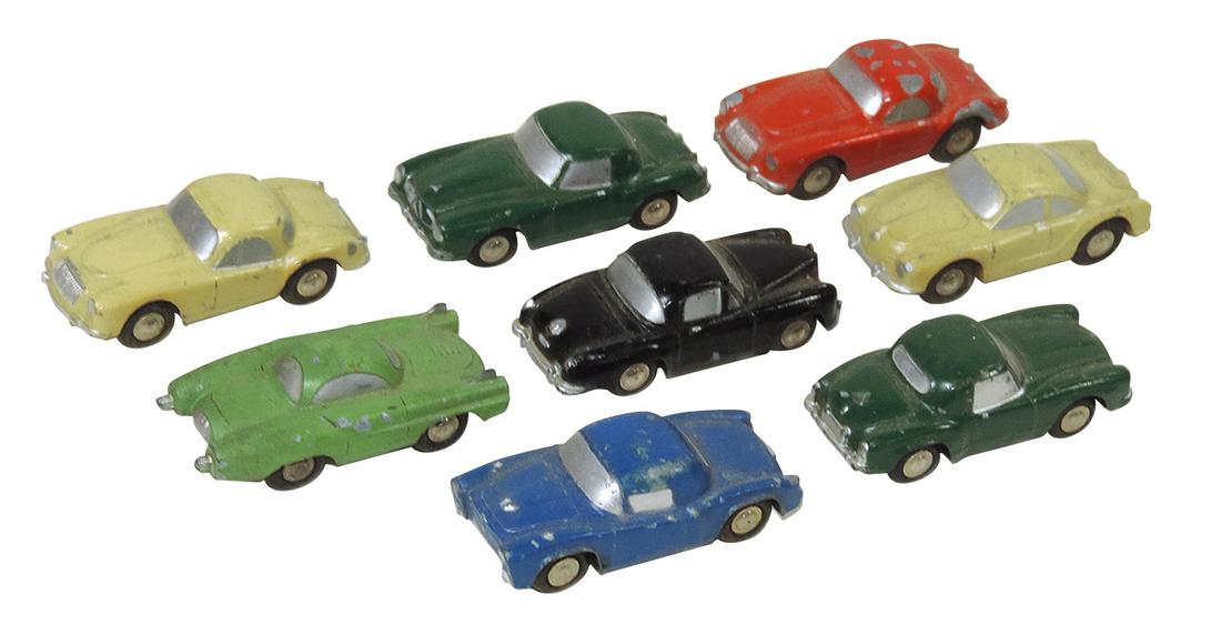 Toys (8), Schuco die-cast Piccolo miniatures, all hardtop sports cars incl space age #711, VG cond (1 of 1)