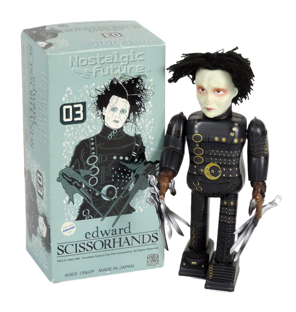 Toy, Edward Scissorhands windup robot, by Medicom Toy for 20th Century Fox, litho on tin, working (1 of 1)