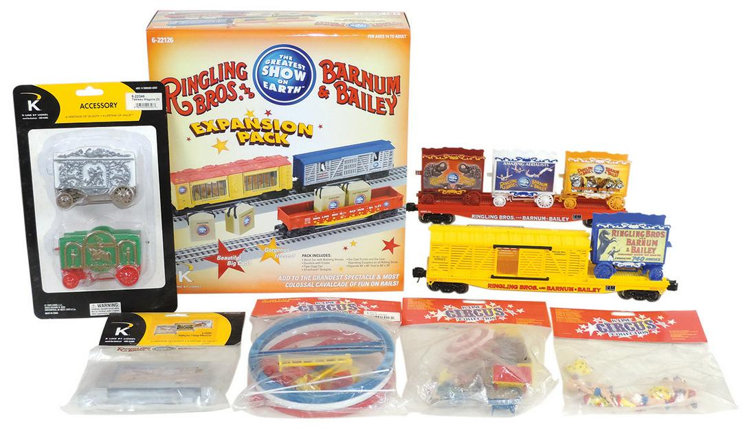 Toy Circus Train Cars & Parts (12), Ringling Bros. and Barnum & Bailey, mfgd by K-Line, #22126 (1 of 2)