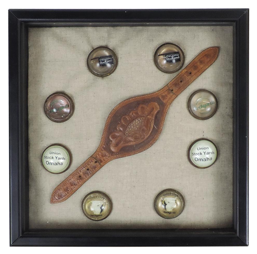 Livestock Bridle Rosettes (8), 4 diff pairs for Oklahoma, Kansas City, Omaha & Sioux City Stock (1 of 1)