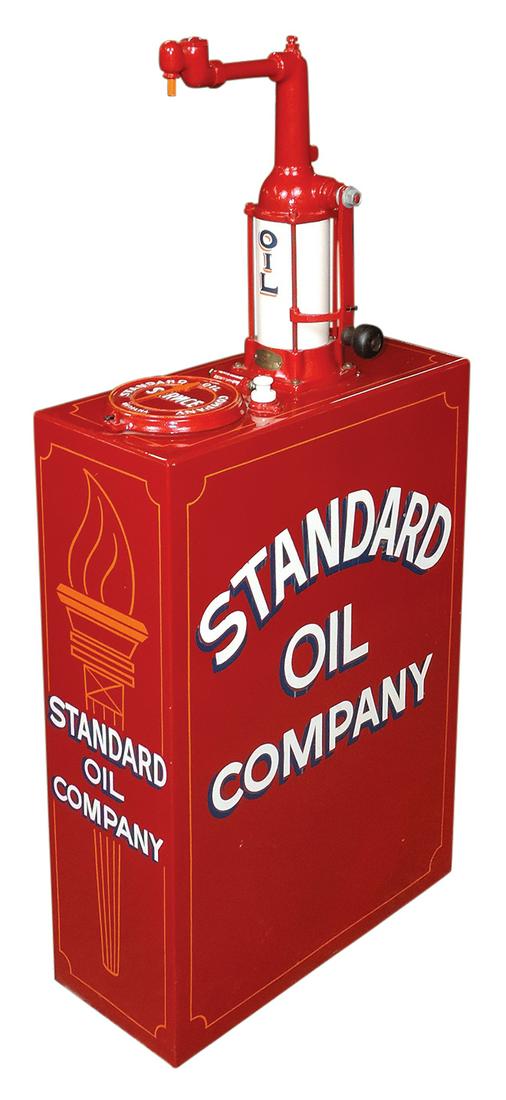 Petroliana, Standard Oil Company lubester, pressed steel 30 gal w/etched Standard Oil brass tag & (1 of 1)