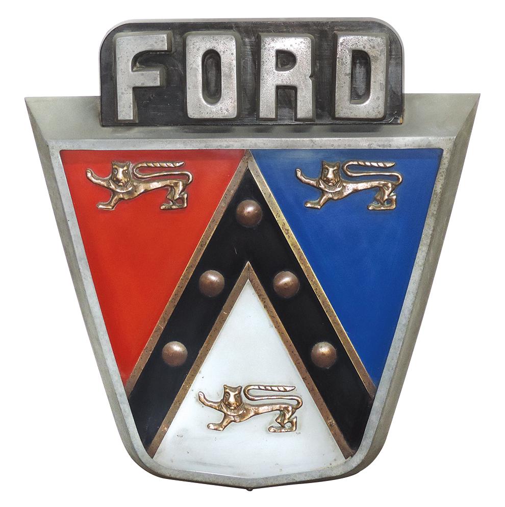 Automobilia, Ford Golden Jubilee dealer sign, cast metal & wood shield shape, c.1953 w/painted metal (1 of 1)
