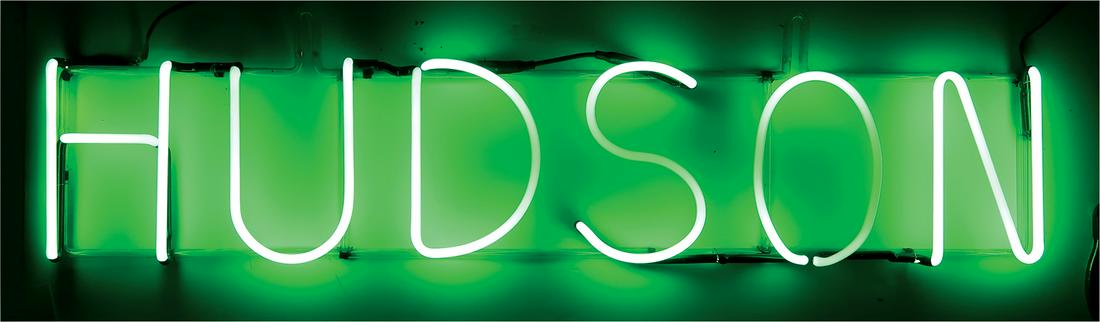 Automotive Neon Sign, Hudson, green skeletal, Exc working cond, 16"H x 51"W. (1 of 1)