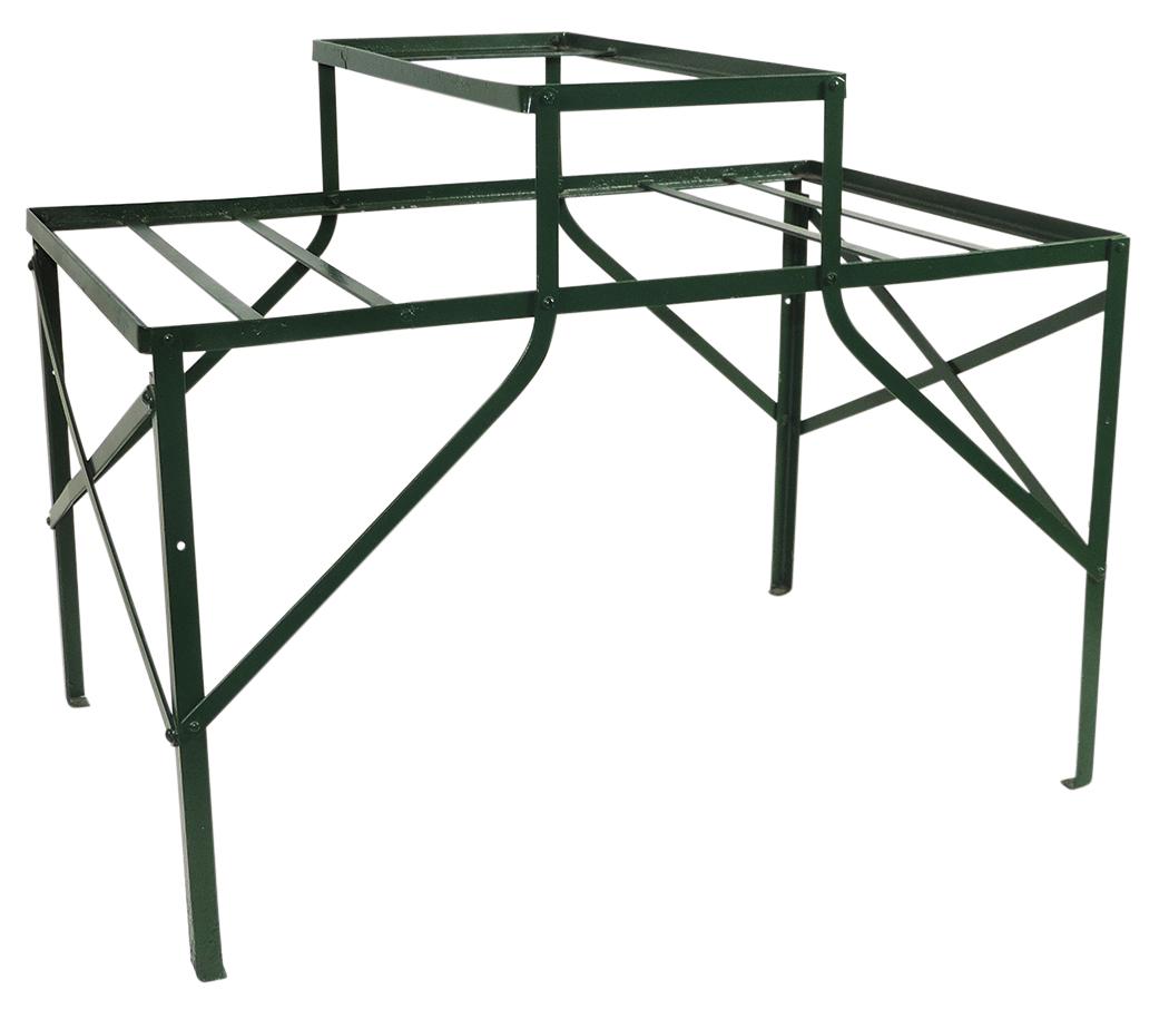 Petroliana, oil rack stand, flat iron w/rivet joinery, c.1930s, repainted in Exc cond, 23"H x 30"W x (1 of 1)