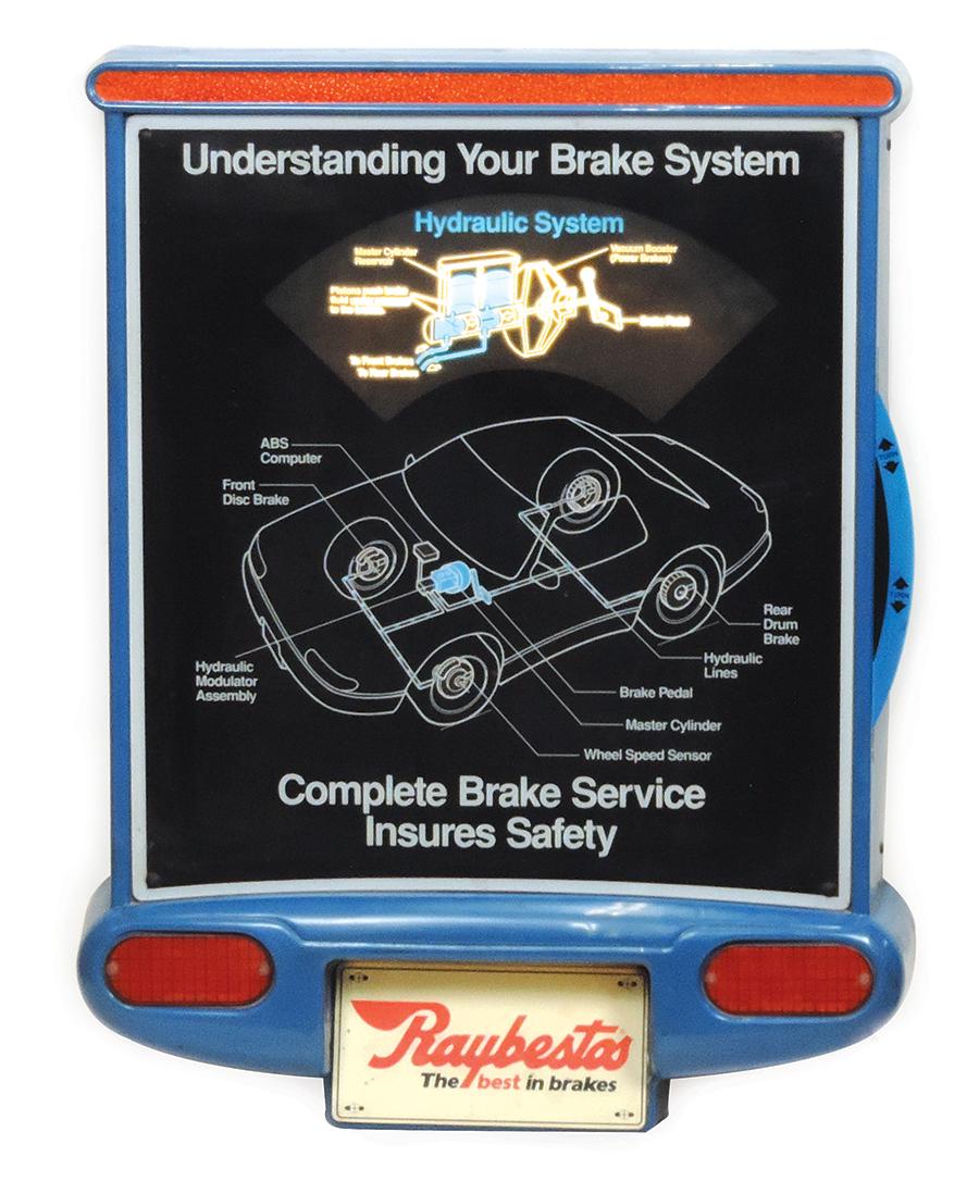 Automobilia, Raybestos Brakes educational display sign, mfgd by Benchmark Displays, molded plastic (1 of 1)