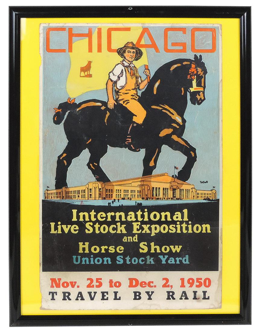 Livestock Show Poster, Chicago Exposition Union Stock Yard 1950 show w/illustration by Norman (1 of 1)